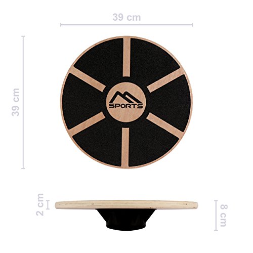 Balance Board aus Holz 39 cm Durchmesser Wackelbrett Therapiekreisel Physiotherapie - 3