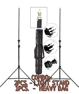 VTS Combo of Umbrella Flash Light Stand for Photography Set of 2 with Heavy Carry Bag Case