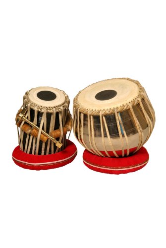 SG Musical Pro Tabla Set Heavy Nickel Plated Brass Bayan and 5.50