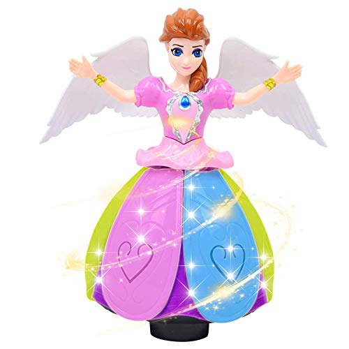 Charms Gift Basket Dancing Doll with Music & 3D Light for 1 - 5 Year Kids Pink 23 cm