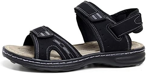 Mens Sandals Hiking Walking Summer Beach Mules Velcro Sports Trekking Sandals Mules Shoes Size 6 - 12 (Mens UK size 10, Black / Black)