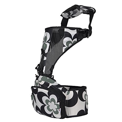 Bebamour Hip Seat Front Baby Carrier Sling Wrapper Breathable Toddler Carrier (Black)