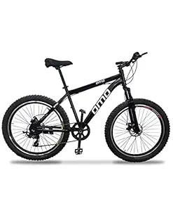 OMO Bikes Vagator Semi Fat Bike for Men Women and Adults| Geared 7 Speed |26t 3inch Semi Fat Tyre| Front Shocker and Dual Disc Brakes | Double Alloy Rims