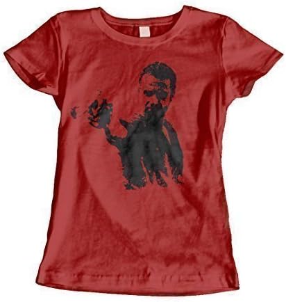 The Walking Dead inspired Rick Grimes ladies t-shirt (Charcoal/Cherry red) (XX-Large (UK 16-18), Cherry Red)