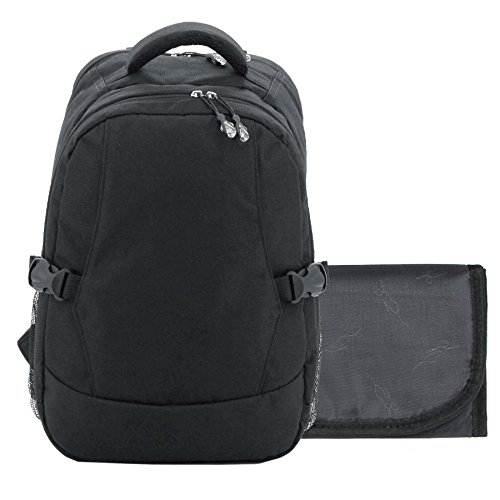 Damero Travel Nappy Changing Backpack with Changing Pad (Black)