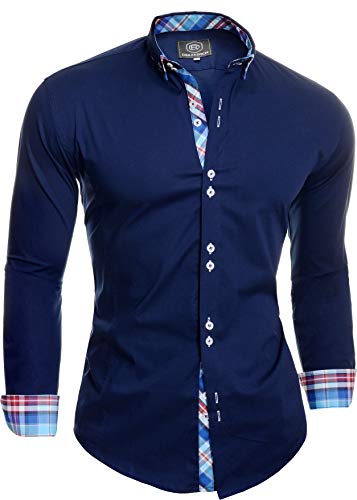 D&R Fashion la Manera Elegante con Camisa Cuello clásico del diseño Delgado Fit Italiana