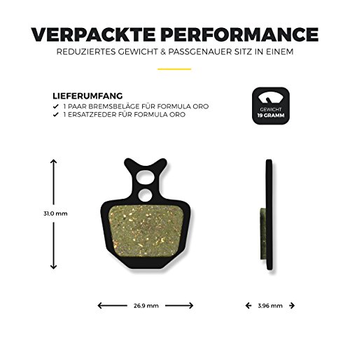Formula Oro K18 K24 Puro Bianco Bremsbeläge für MTB Mountainbike Scheibenbremse Organic Beläge Bike Bremse Bremsbelag | Gorilla Bikes High Performance Disc Brake Pad - 2