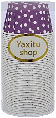 Yaxitu 50Pcs Wave Point Paper Cake Cup Cupcake Cases Liners Muffin Kitchen Baking Wedding Party Cake Baking Cup (Purple)