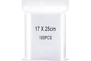 YOFADCI Resealable Clear Plastic Bags, Sealed Bag, Storage Bag, Press Seal Bags, Thickening and Durable, Apply to Kitchen, Office Supplies, Stationery Storage ect. 6.7x9.8"(17x25cm) 100PCS