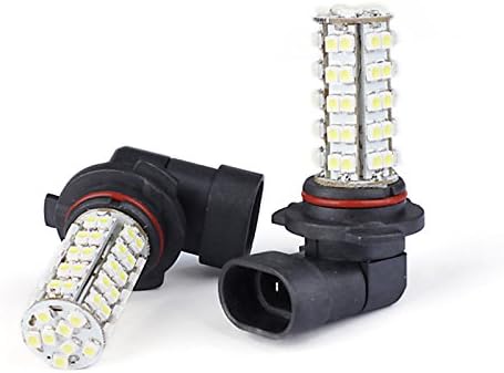 UIOXK 2 Pcs Car 68 LED SMD Bulbs 9006/HB4 Fog/Day Light (White) 405YC