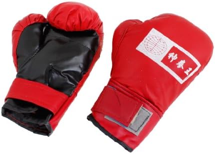sourcingmap® Pair Red Black Boxing Sports Punching Gloves Mittens for Children