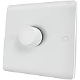 iolloi LED Dimmer Switch For Dimmable LED Incandescent Halogen Bulbs, Push on/off Rotary Universal Dimmer-Switch, No Neutral Required,1 Gang 2-Way,3-100W (1-10 LEDs)