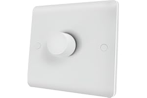 iolloi LED Dimmer Switch For Dimmable LED Incandescent Halogen Bulbs, Push on/off Rotary Universal Dimmer-Switch, No Neutral Required,1 Gang 2-Way,3-100W (1-10 LEDs)