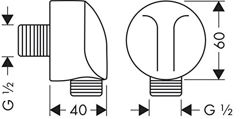 hansgrohe Fixfit E Schlauchanschluss, ohne Rückflussverhinderer, Anschlusswinkel aus Metall, chrom - 2