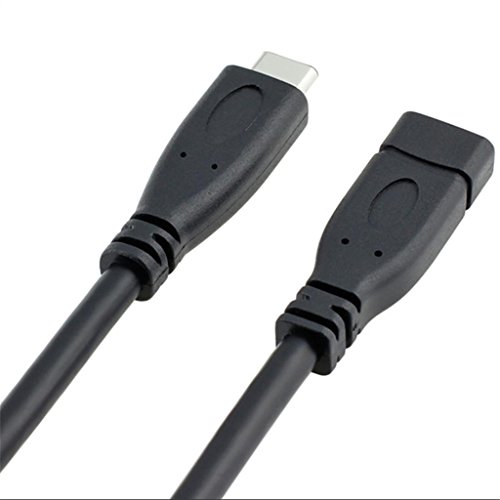 MagiDeal USB Typ C Male auf USB 3.1 Female Ladekabel Daten Kabel für Smartphones – Schwarz – 100cm - 5