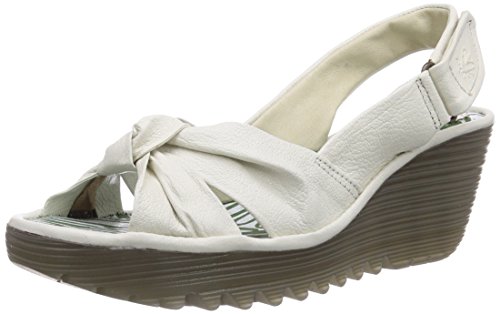 Fly London Yman, Women's Wedge Heel Sandals, Off-White, 4 UK