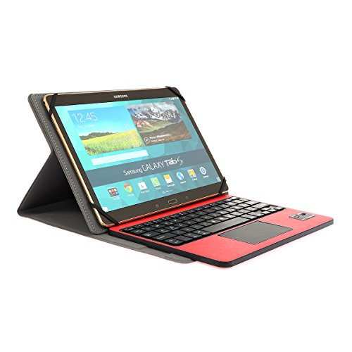Bluethooth Tastatur, QWERTZ Deutsche Tastatur mit Touchpad, CoastaCloud Deutsch Bluetooth Tastatur Hülle mit Touchpad universal Für alle Windows / Android OS Tablet PC / Galaxy Tabs und Mobil mit 9-10.6 Zoll (Geeignete Tablettengröße : Min 15x24cm Max18x26cm)Rot - 6