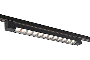 VR VETRINEINRETE Vetrineinrete® Faretto track orientabile da binario 26 watt 12 led faro bianco o nero monofase luce fredda 6500k naturale 4000k calda 3000k (Nero Luce Naturale 4000k)