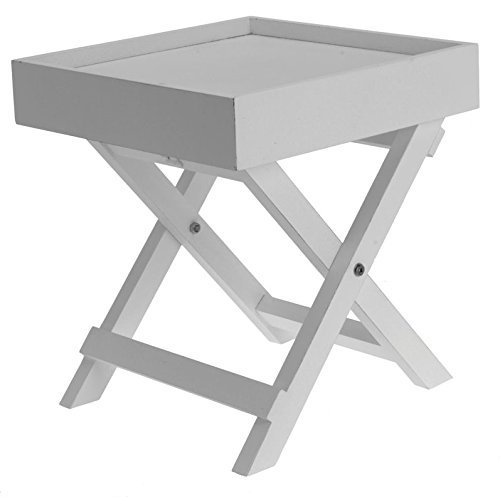 Spetebo Kleiner Holz Beistelltisch - 2-teilig mit Abnehmbarer Tischplatte