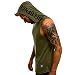Produktbild CLOOM Tank Top Herren Slim Fit Basic Camouflage Print Kurzarm T-Shirt mit Reißverschluss und Kapuze Tankshirt mit Print Unterhemden Ärmellos Muskelshirt Fitness Unterhemden Ärmellos (M, Grün)