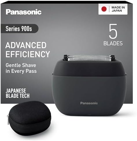 Panasonic ES-PV3B-K803 Serie 900s Shaver, Rasoio Elettrico da Uomo Wet & Dry a 5 Lame, Sensore Barba Reattivo, USB-C, Custodia, Nero Opaco