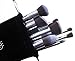 Essencell Makeup Brushes Premium Synthetic Kabuki Cosmetic Makeup Brush Set - Foundation,Powder, Blending Blush Bronzer, Concealer Contour, Eye Shadow Brush Kit (8PCs, Black Sliver)