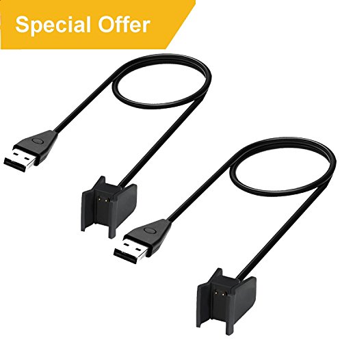 CAVN 2 Packs 55cm Chargeur Fitbit Alta HR Avec Bouton de R  initialisation Chargeur USB Rechargeable C  ble de Charge pour Bracelet Fitbit Alta HR Fitness  Noir