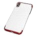 Produktbild iPhone XS Max Hülle (6.5 Zoll), TPulling Diamant Textur Ultra Slim Überzug Schock Stoßstange Dreiteiliger Galvanik-Telefonkasten Fall Abdeckung Handytasche für iPhone XS Max 6.5 Zoll (Rot)
