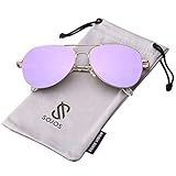 MATERIALES DE ALTA CALIDAD - Lentes planas de espejo coloridas, almohadillas de nariz de silicona suave, bisagras de metal y varillas exquisitas. Todos los detalles le aseguran un uso prolongado.