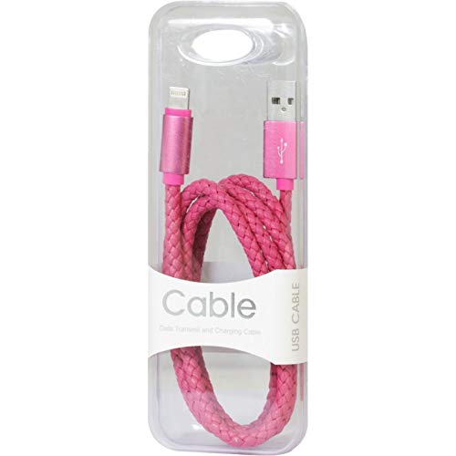 MOXIE Cable iPhone 5/6 Piel Trenzada Rosa