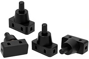 Leloco 4 Stück Einbau-Druckschalter Schwarz – 250V 2A, IP20 – Schwarzer Mini-Druckschalter für Elektroinstallation, Lampen, Haushaltsgeräte, DIY-Projekte, Wand- und Möbelmontage