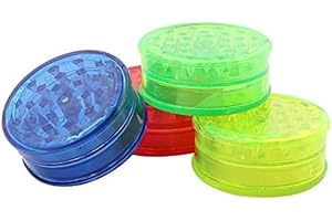 GENERIC NCS35 Premium 3-Part Plastic Herb Spice Grinder - 60mm Magnetic, Sharp Shark Teeth, Assorted Colors, Portable, Smell Proof, Durable & Pocket-Sized