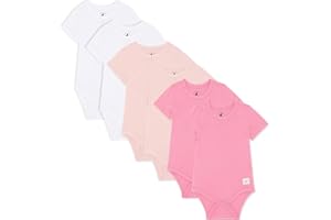 Bramble & Bear (3/6 Pack) Short Sleeve Baby Vests - Organic Cotton Unisex Baby Bodysuit Vests for 0-3 Years - Comfortable Baby Bodysuits for Boys & Girls - Soft, Cosy, Cute
