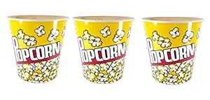 Perpetual Bliss Popcorn Container/Tub (Multicolour; Big Size) - Pack of 3