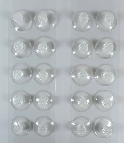 Viva-Haushaltswaren - 20 transparente Saugnäpfe / Saughaken zur Befestigung von Lichterketten - Ø 3,5 cm