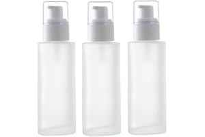 ASTRQLE 3 flaconi classici da 60 ml in vetro da viaggio per lozioni, con pompa bianca, a prova di perdite, per crema e cosmetici, mini dispenser di sapone per casa, vacanze, viaggi di lavoro (traslucido)