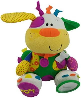 Baby Activity Soft Toy Cow - Multiple Feel, Texture and Sounds(Multicoloured)