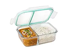 Signoraware Slim High Borosilicate Bakeware Safe Glass Big Lunch Box, 1000 ML, Clear