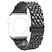Produktbild Compatibel Apple Watch Armband Luxus Edelstahl 44MM in 4 Farben, Unisex Echter Edelstahl Smart Watch Uhrenarmband Ersatzarmband für Apple Watch Band iwatch Series 4/3/2/1 (44MM, Schwarz)