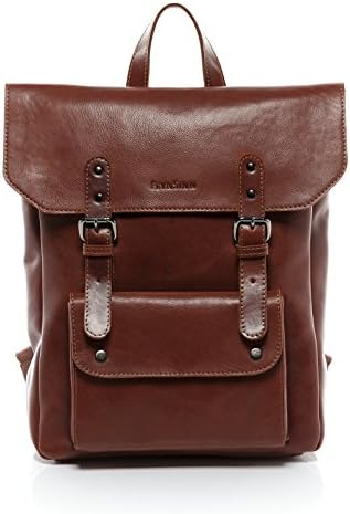 FEYNSINN® backpack slim - unisex daybag knapsack PHOENIX 14 inch Laptop MacBook Vintage-Look | rucksack women men tan-cognac leather