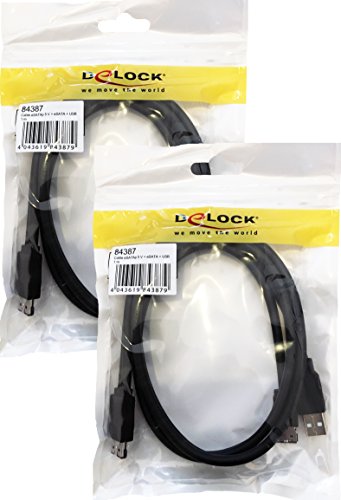 (2er-Pack) DELOCK Power Over eSATA Y- Kabel > USB und eSATA Stecker 1m