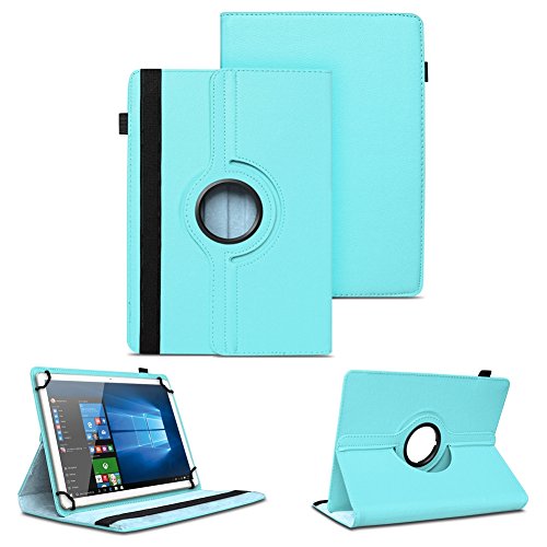 NAUC Tasche für Vodafone Smart Tab 4 / 4G Hülle Tablet Schutzhülle Farbauswahl Kunstleder Cover Case Schutztasche Stand 360° Drehbar Etui Zubehör , Farben:Türkis