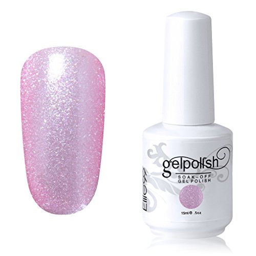 Elite99 Gel Nail Polish Soak Off UV LED Gel Nail Varnish Manicure Lacquer 15ml Glitter Pink (1326)