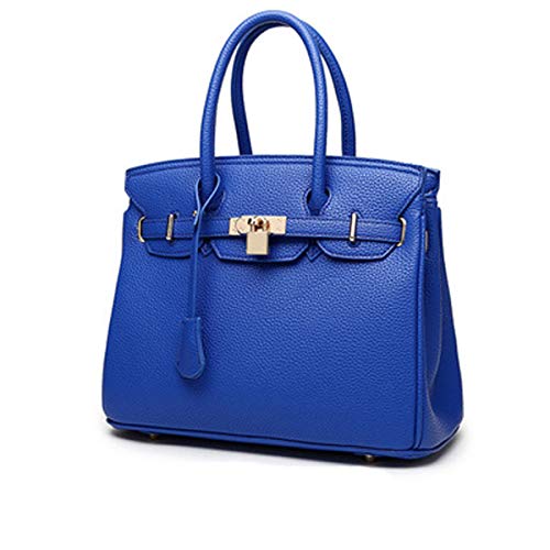 Preisvergleich Produktbild 2019 neue Reißverschluss-Version europäische und amerikanische Litschi Mode große Tasche diagonale Schulter tragbare weibliche Tasche (Blau, 31 × 15 × 25cm)