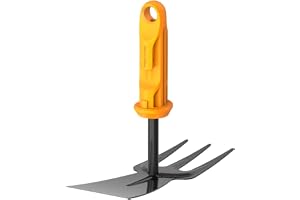 Fiskars OneClick Kombihacka | Enkelt Byte med bara en Klick, QuikFit Adapter separat tillgänglig, Borstål, Bredd: 5 cm, Svart/Orange, 1080695