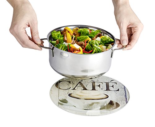 Wenko 53910100 Topfuntersetzer Café, Glas, mehrfarbig, 20 x 20 x 1 cm - 2