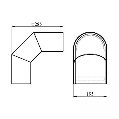 raik SH122-120-gg Rauchrohrbogen / Ofenrohr 120mm – Thermoschild doppelt 90° gussgrau - 5