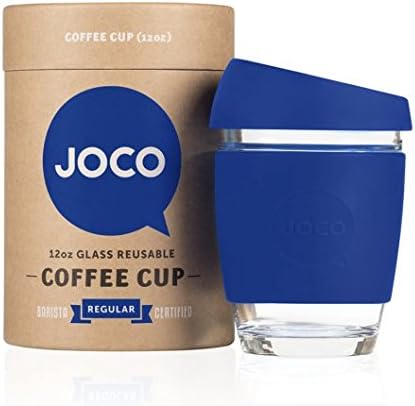 JOCO Glass Reusable 12oz Coffee Cup (Persimmon Seaglass)