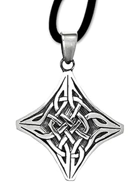 Anhänger Keltischer Knoten 925er Sterling Silber Schmuck Amulett Schutzamulett mit Lederhalsband 06