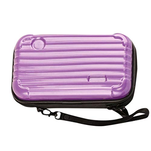 Preisvergleich Produktbild Masrin Koffer Kosmetiktasche Wasserdicht Crashproof Mini Koffer Kosmetiktasche Makeup Taschen für Reise (Lila)